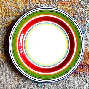 Pottery Barn Espadrille Multicolor Stripe China Plates